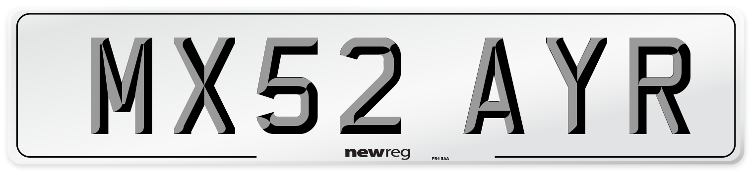 MX52 AYR Number Plate from New Reg